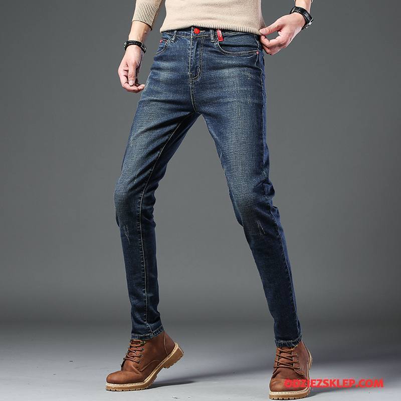 Męskie Jeansy Spodnie Denim Tendencja Moda Dżinsy Nowy Niebieski Sprzedam