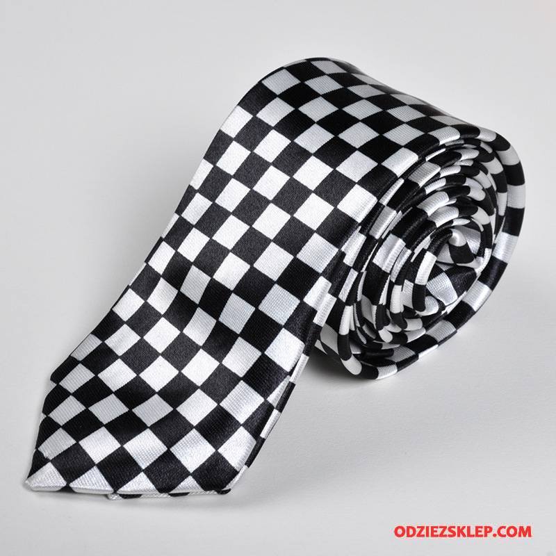 Męskie Krawat Krata Trendy 5 Cm Sukienka Biznes Brytyjski Czarny Żółty Sprzedam