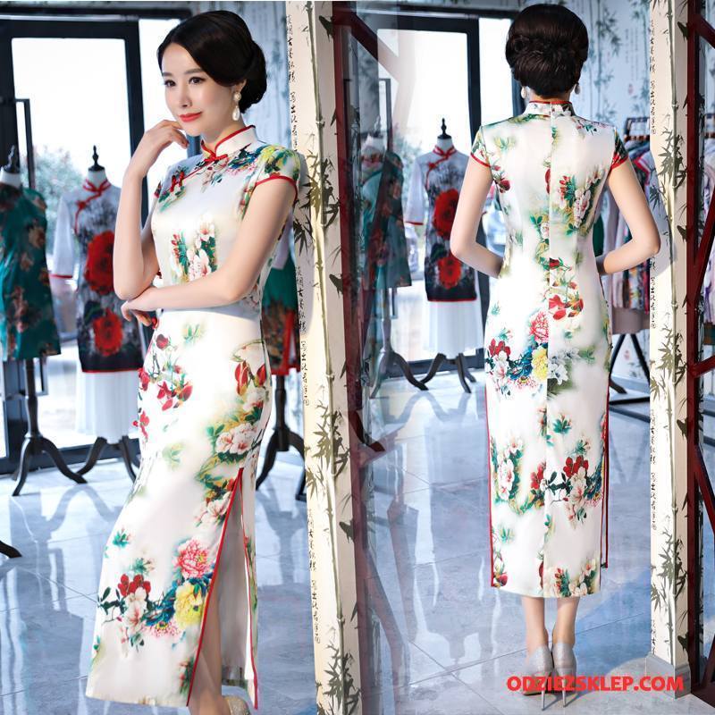 Damskie Cheongsam Słodkie Sukienka Eleganckie Moda Swag Piękny Biały Na Sprzedaż