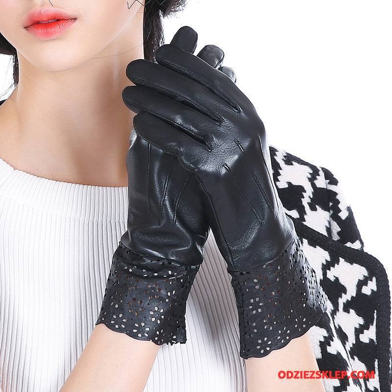Damskie Rękawiczki Moda Prawdziwa Skóra Cienkie Jesień Wiosna Dla Kierowców Czarny Na Sprzedaż