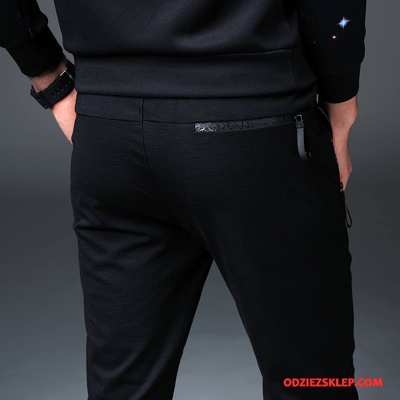 Męskie Casualowe Spodnie Moda Tendencja Ołówkowe Spodnie Wiosna Męska Butik Czarny Na Sprzedaż