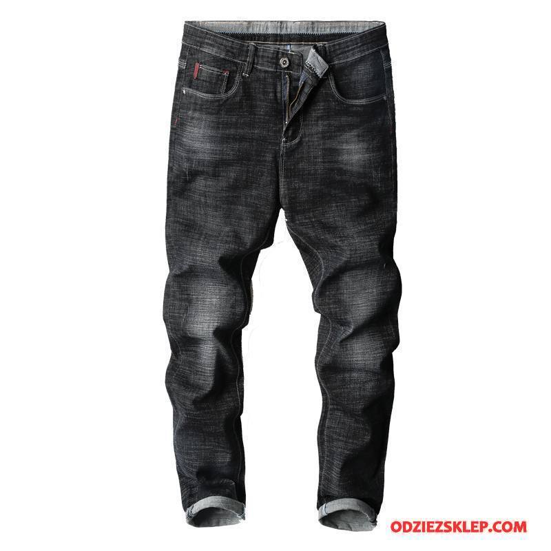 Męskie Jeansy Elastyczne Jesień Moda Spodnie Tendencja Mały Czarny Sprzedam