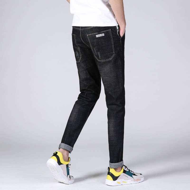 Męskie Jeansy Spodnie Dżinsy Męska Moda Tendencja Oddychające Czarny Sprzedam