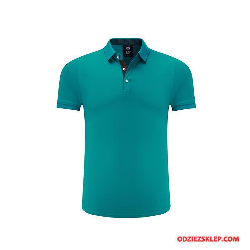 Męskie Koszulka Polo Bawełna Lato Krótki Rękaw Kombinezony Robocze Męska T-shirt Zielony Sprzedam