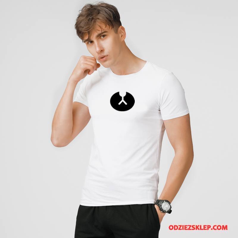 Męskie Koszulki Krótki Rękaw Nowy Męska Tendencja Rękawy Lato Biały Kup