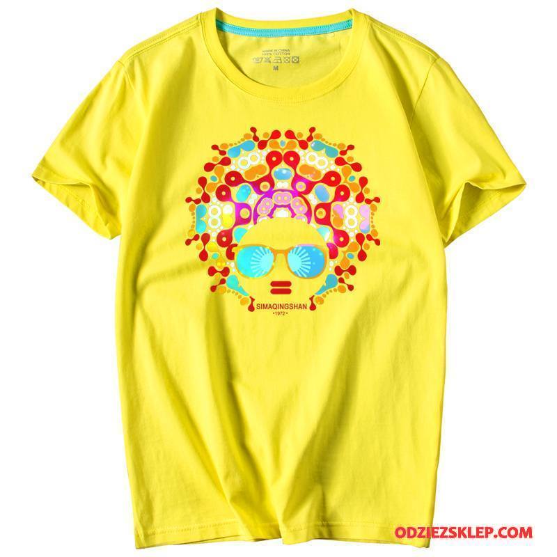 Męskie Koszulki Piękny Tendencja Topy Męska Lato Krótki Rękaw Żółty Online