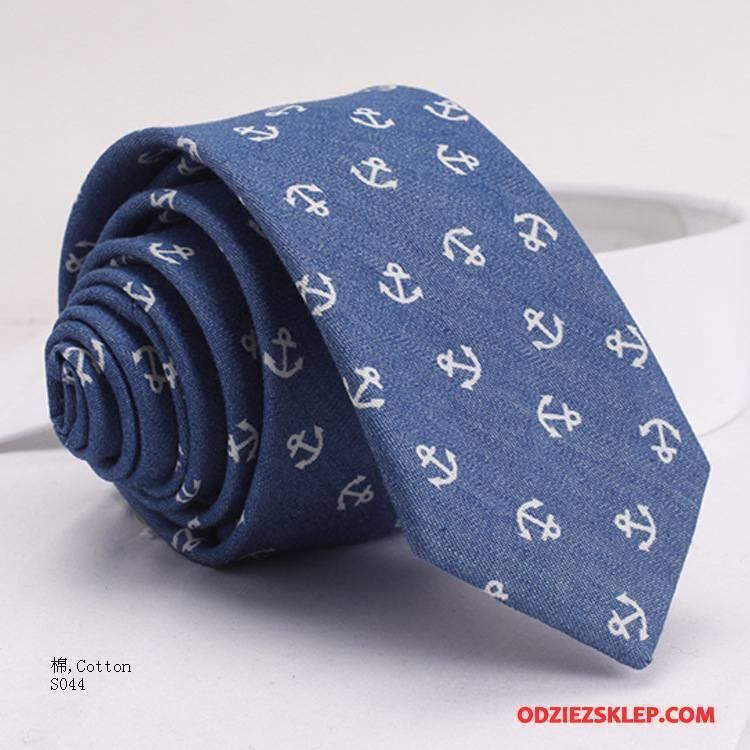 Męskie Krawat Kwiatowa Moda Drukowanie 6 Cm Z Bawełny Męska Niebieski Kup
