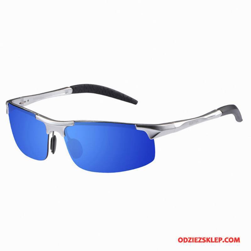Męskie Okulary Przeciwsłoneczne Aluminium Magnezu Dla Kierowców Moda Polaryzator Bardzo Lekkie Męska Niebieski Tanie