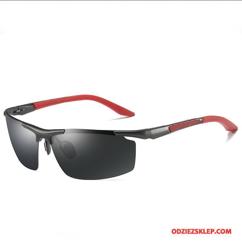Męskie Okulary Przeciwsłoneczne Polaryzator Outdoor Jazdy Sportowe Męska Aluminium Magnezu Czerwony Na Sprzedaż