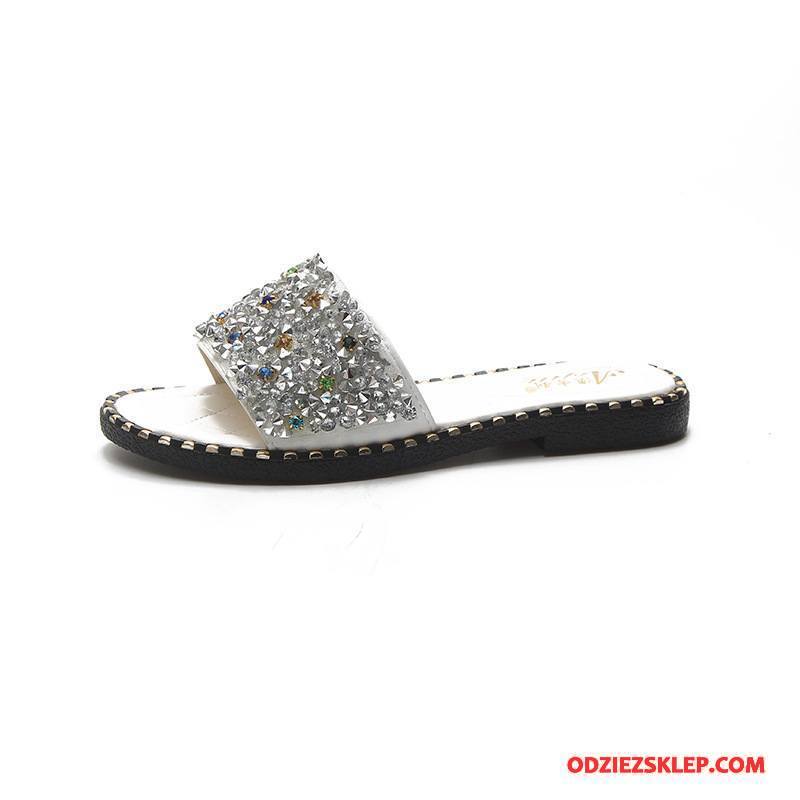 Damskie Kapcie Damska Rhinestone 2018 Buty Casual Płaskie Czarny Sprzedam