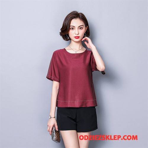 Damskie Koszulki Wygodne Osobowość Okrągły Dekolt Moda Młodzieżowa Eleganckie Czerwony Tanie