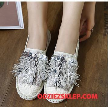 Damskie Mokasyny Wedge Cekiny Loafers Lato Casual Wygodne Mieszane Kolory Proszek Sklep