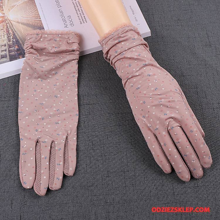 Damskie Rękawiczki Cienkie Dla Kierowców Antypoślizgowe Pięć Palców Oddychające Ochrona Przed Słońcem Fioletowy Szary Tanie
