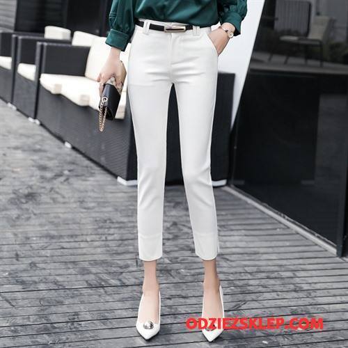 Damskie Spodnie Moda Slim Fit Wiosna Miasto 2018 Ołówkowe Spodnie Czysta Biały Sprzedam