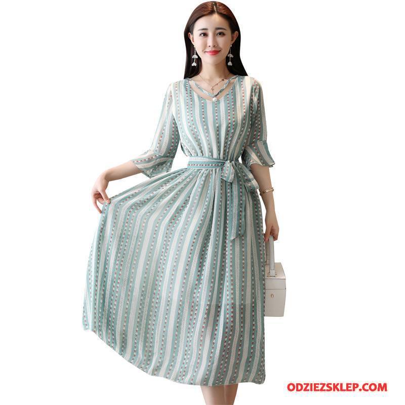 Damskie Sukienka Pullover Tendencja Casual Eleganckie Ciasno W Talii Wysoki Stan Zielony Sprzedam