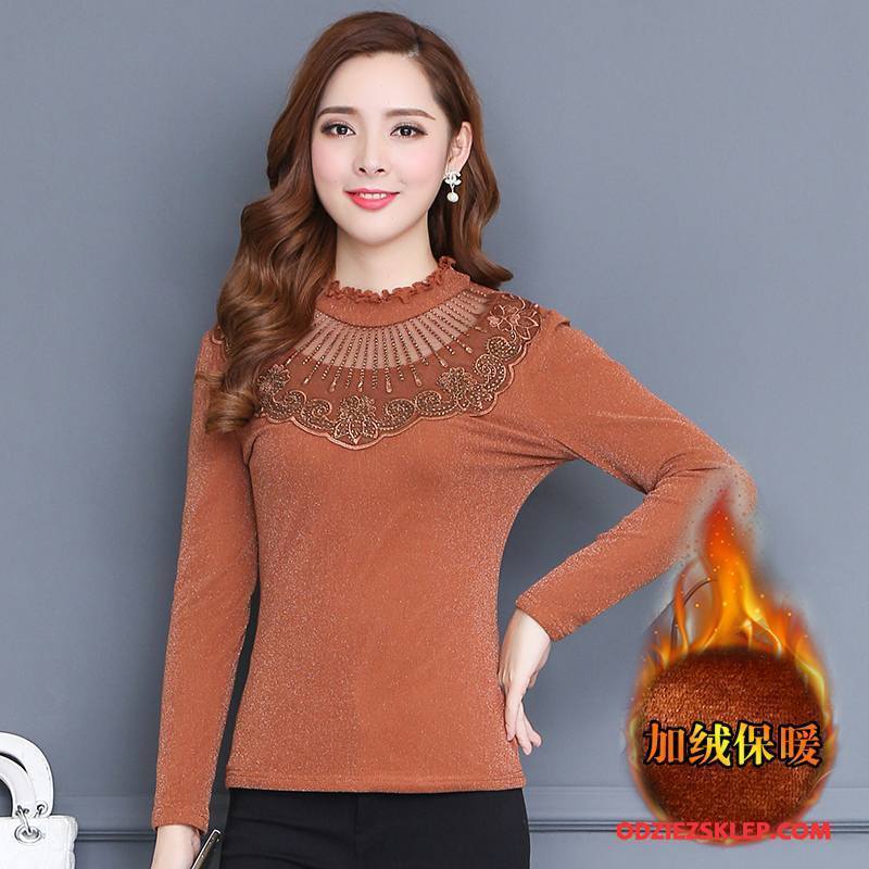 Damskie Swetry Pullover Zima Casual Szerokie Sweter 2018 Kawowy Sklep