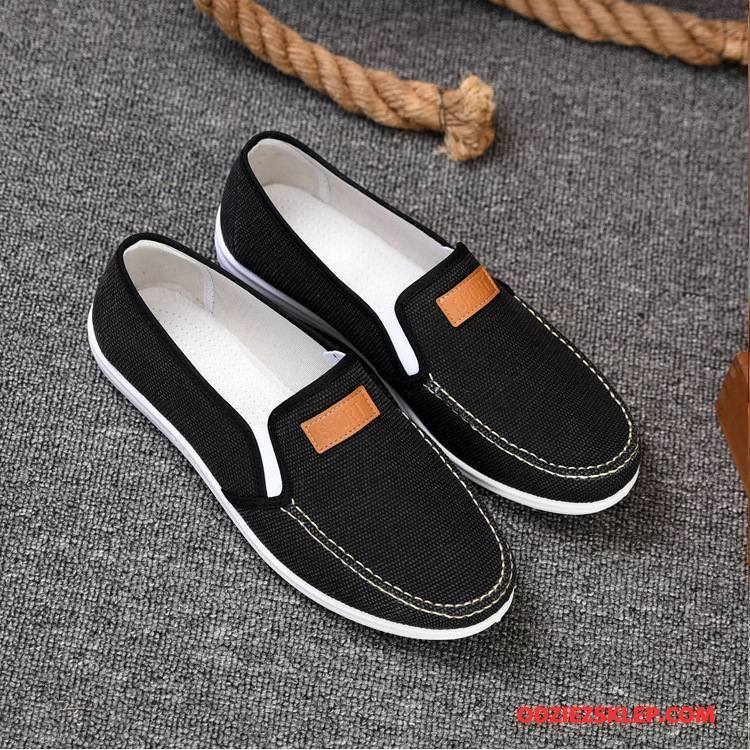 Męskie Buty Casualowe Moda Męska Slip On 2018 Canvas Płótno Niebieski Jasny Sprzedam