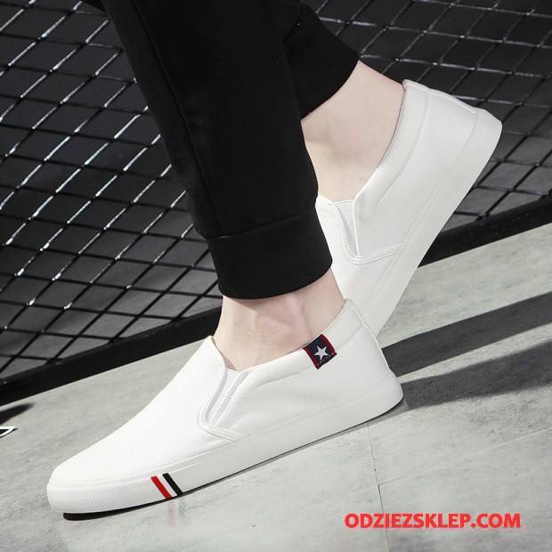 Męskie Buty Casualowe Męska Canvas Mokasyny Buty Na Deskorolke Slip On Wiosna Czarny Tanie