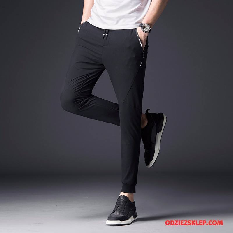 Męskie Casualowe Spodnie Ołówkowe Spodnie Cienkie Student Slim Fit Spodnie Dresowe Tendencja Czarny Sprzedam
