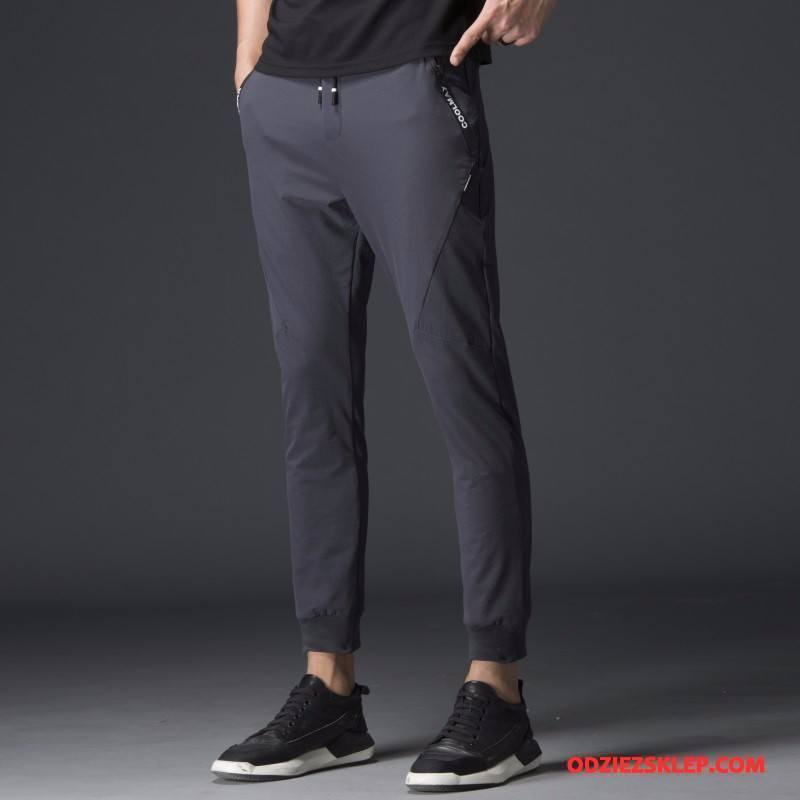 Męskie Casualowe Spodnie Ołówkowe Spodnie Cienkie Student Slim Fit Spodnie Dresowe Tendencja Czarny Sprzedam