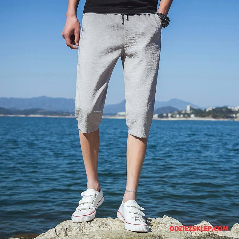 Męskie Casualowe Spodnie Szerokie Lato Tendencja Męska Szorty Slim Fit Czarny Online