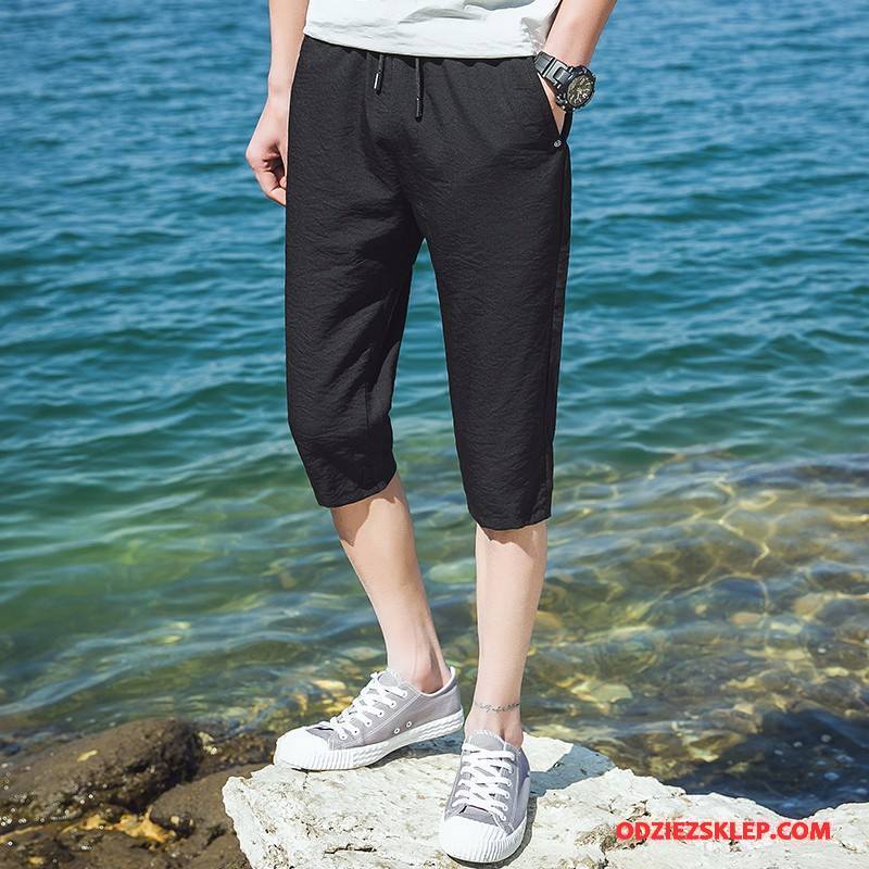 Męskie Casualowe Spodnie Szerokie Lato Tendencja Męska Szorty Slim Fit Czarny Online