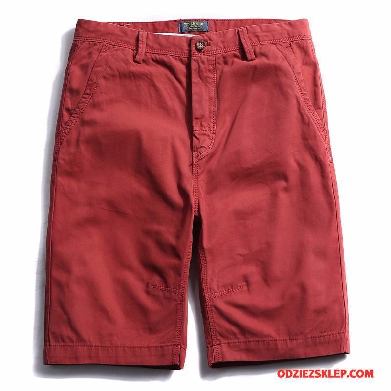 Męskie Casualowe Spodnie Szorty Duże Elastyczne Czerwony Na Sprzedaż