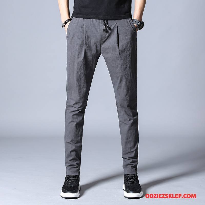 Męskie Casualowe Spodnie Tendencja Ołówkowe Spodnie Cienkie Moda Męska Slim Fit Szary Ciemno Sprzedam