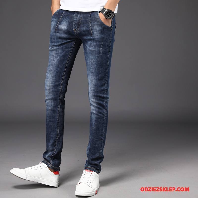 Męskie Jeansy Spodnie Denim Moda Niebieski Czarny Oferta