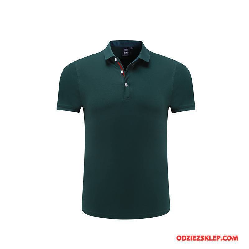 Męskie Koszulka Polo Bawełna Lato Krótki Rękaw Kombinezony Robocze Męska T-shirt Zielony Sprzedam