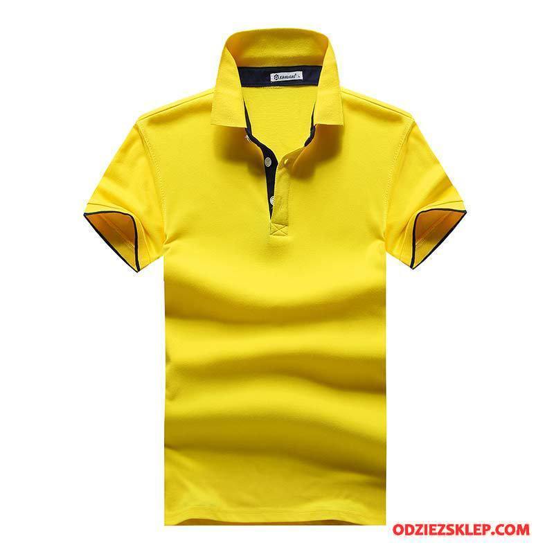Męskie Koszulka Polo Bawełna T-shirt Męska Krótki Rękaw 2018 Nowy Biały Sprzedam