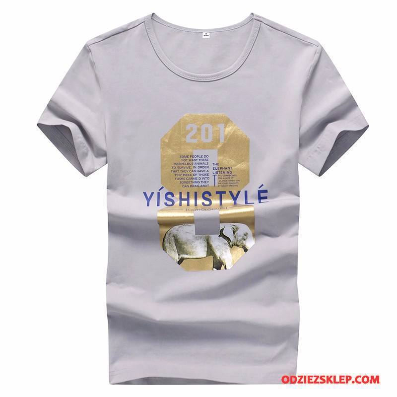 Męskie Koszulki 2018 Tendencja Lato T-shirt Bawełna Krótki Rękaw Biały Sklep