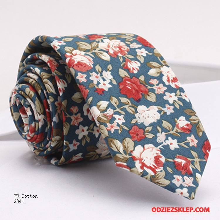 Męskie Krawat Kwiatowa Moda Drukowanie 6 Cm Z Bawełny Męska Niebieski Kup