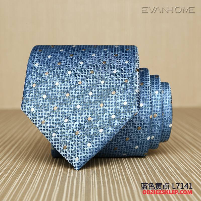 Męskie Krawat Sukienka Męska Z Pracy 7 Cm W Paski Biznes Granatowy Niebieski Kup