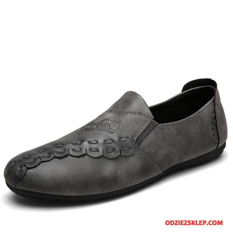 Męskie Mokasyny 2018 Buty Żeglarskie Loafers Niskie Slip On Casual Szary Kupię