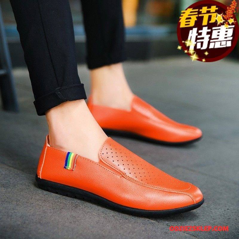 Męskie Mokasyny Lato Loafers Buty Żeglarskie Koronka Slip On Casual Czarny Oferta