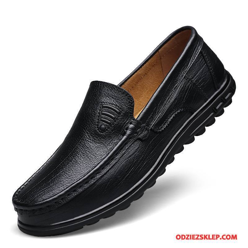 Męskie Mokasyny Lekkie Loafers Buty Żeglarskie Slip On Prawdziwa Skóra Casual Brązowy Czerwony Sprzedam