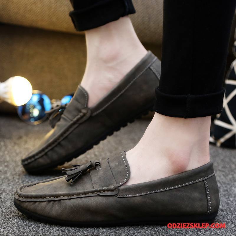 Męskie Mokasyny Męska Wszystko Pasuje Tendencja 2018 Loafers Slip On Brązowy Na Sprzedaż