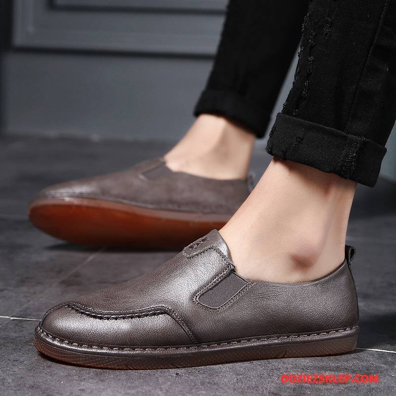 Męskie Mokasyny Slip On Wiosna Buty Loafers 2018 Męska Szary Sklep