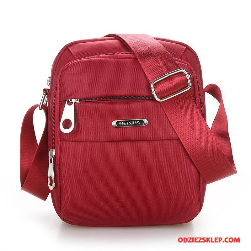 Męskie Torby Na Ramię Oryginalne Męska Nylon Prosty Podróż Torba Messenger Czysta Czarny Oferta