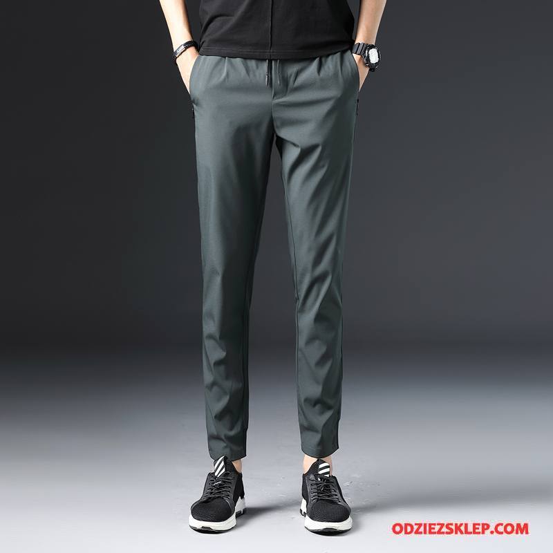 Męskie Casualowe Spodnie Elastyczne Tendencja Moda Spodnie Dresowe Zielony Tanie