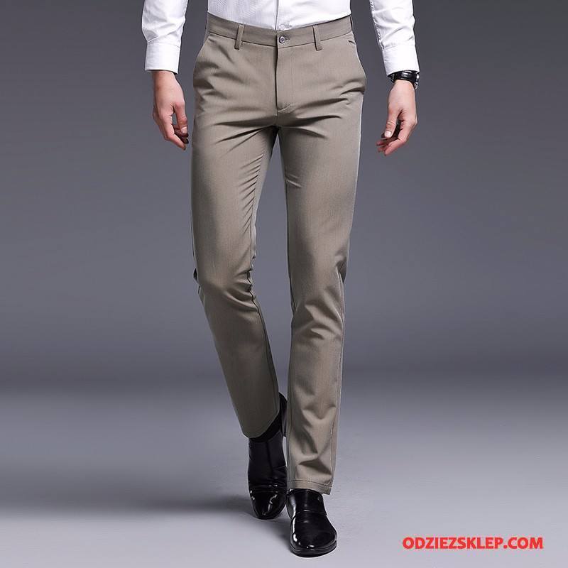Męskie Casualowe Spodnie Eleganckie Męska Ołówkowe Spodnie Slim Fit Brązowy Online