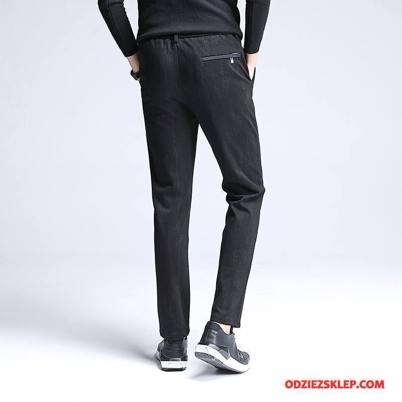 Męskie Casualowe Spodnie Nowy Elastyczne Spodnie Dresowe Sznurowane W Paski Mały Czarny Kup