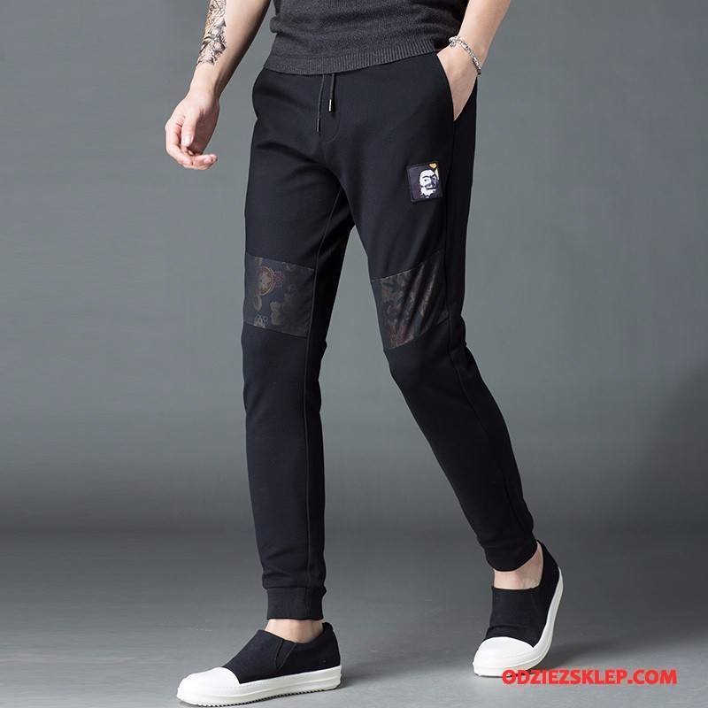 Męskie Casualowe Spodnie Slim Fit Moda 2018 Osobowość Czarny Sprzedam