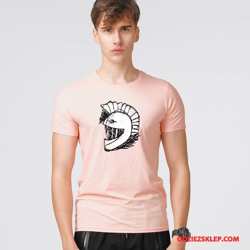 Męskie Koszulki Męska Moda Nowy Rękawy Tendencja Lato Różowy Na Sprzedaż