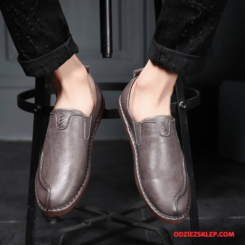 Męskie Mokasyny Slip On Wiosna Buty Loafers 2018 Męska Szary Sklep