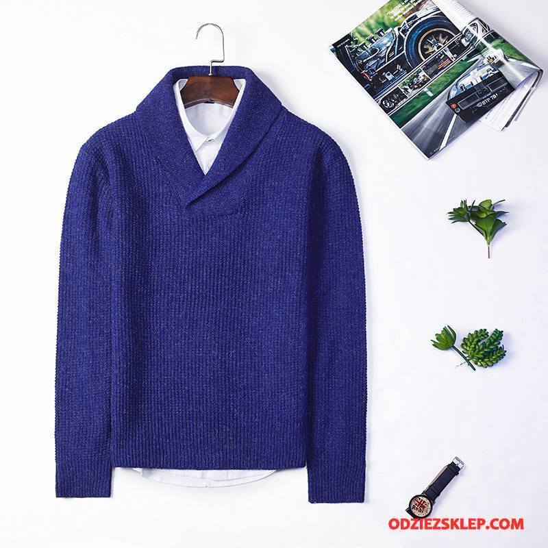 Męskie Swetry Sweter Jesień Specjalne Zima Pullover Nowy Niebieski Na Sprzedaż